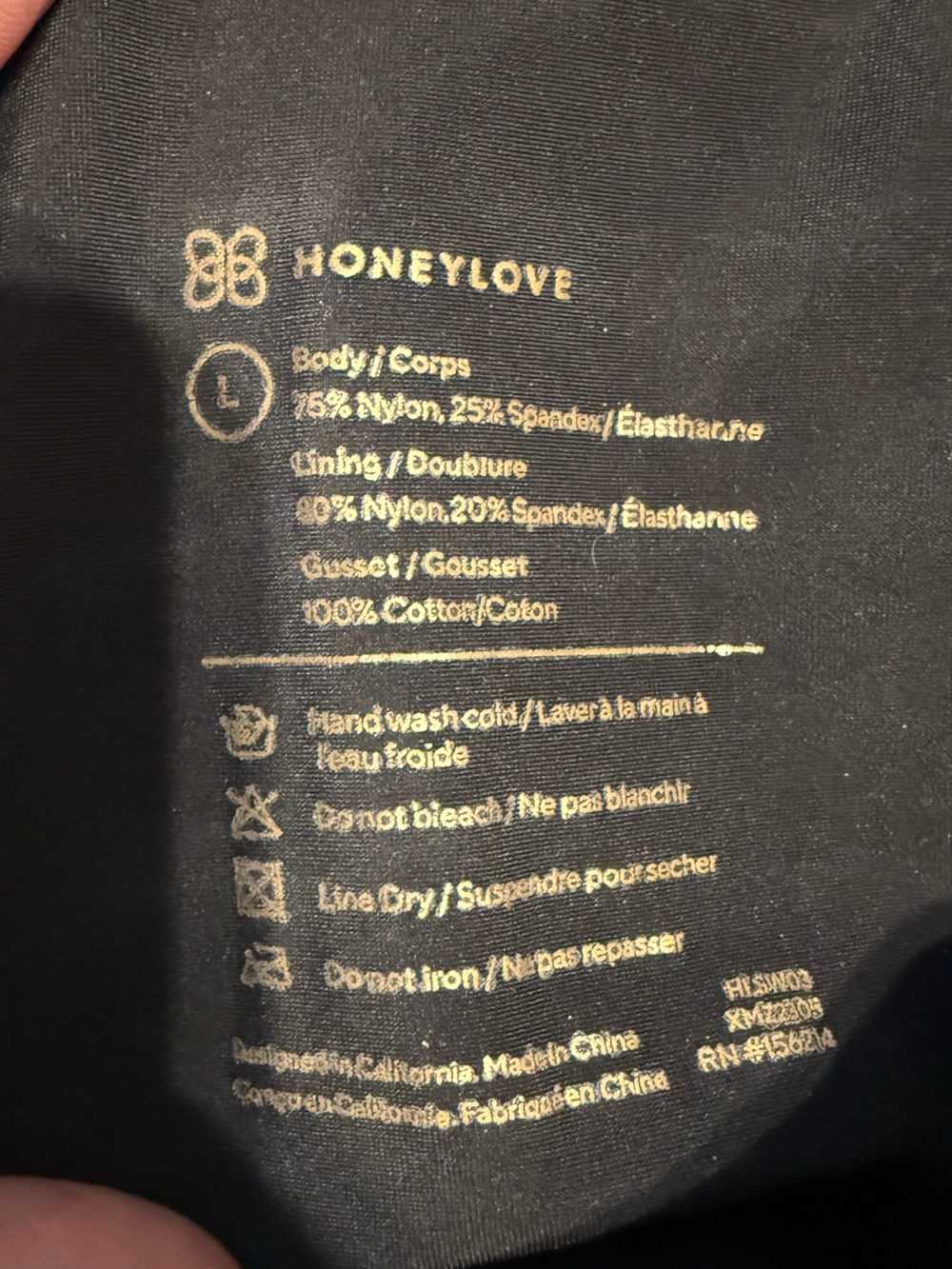 Honey love black high waisted shapewear shorts large - Picture 4 of 4